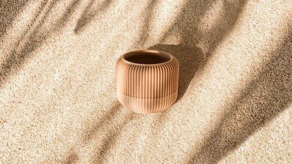 Blumentopf im Sand